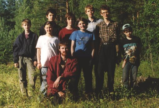 Expedition participants in the field camp. A. Kouprianov, 2001